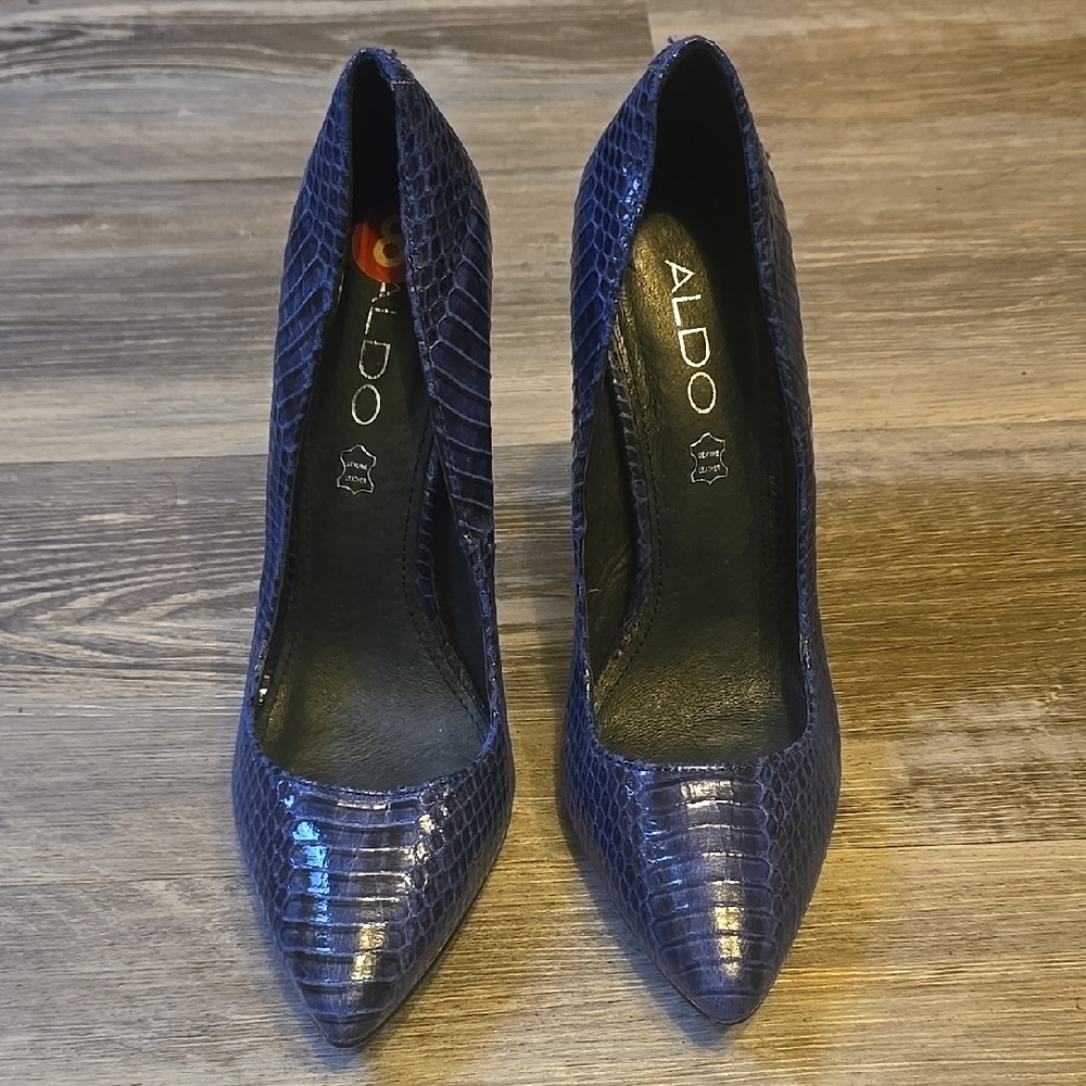 Aldo Women's Elegant Blue Textured Heels